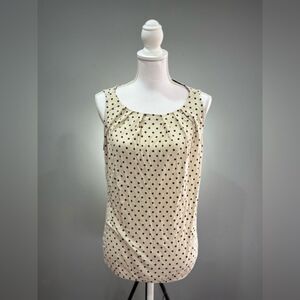 SALE! Cream LOFT Polka Dot Tank Blouse Size M VGUC